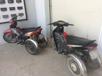 Scooter trikes adapted for use by disabled craft workers 1